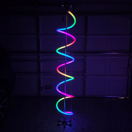 Printed Parts Only - LED Neon Tube Spiral Pole | 6ft Tall