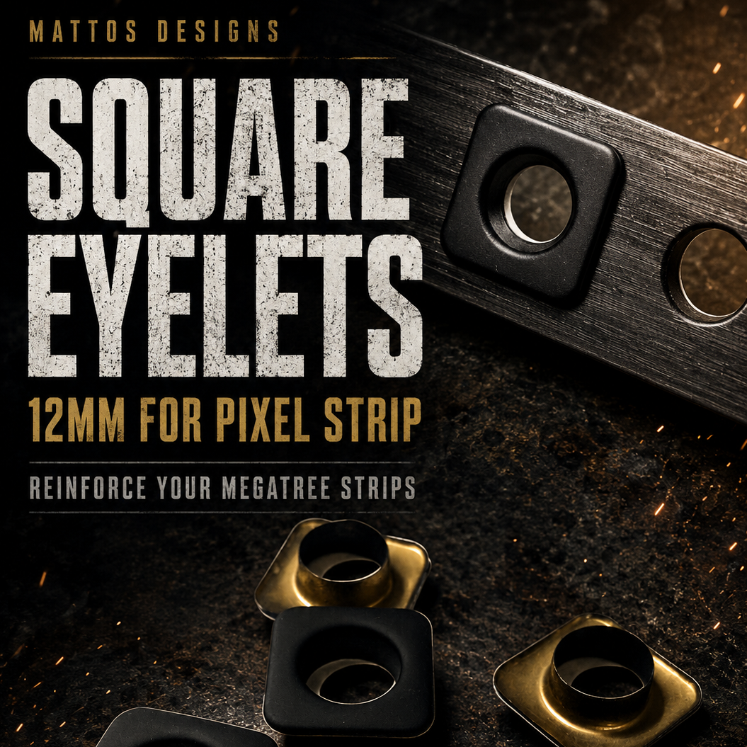 🔧 Square Eyelets 12mm for Pixel Strip - Reinforce Your MegaTree Pixel Strips with Ease