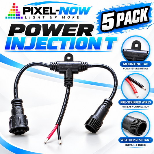 Power T (3-2-3) 5-Pack | LED Pixel Power Injection Cable